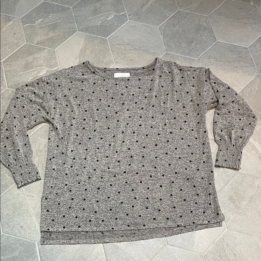 Lucky Brand Cloud Jersey Polka Dot Sweater – XL – Gray & Black